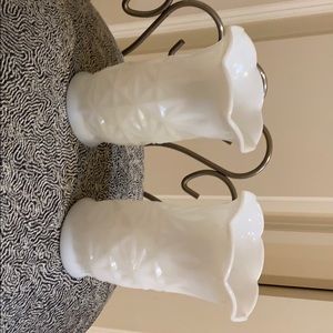 Pair of milk glass vases